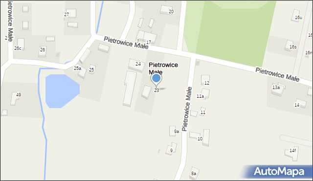 Pietrowice Małe, Pietrowice Małe, 23, mapa Pietrowice Małe