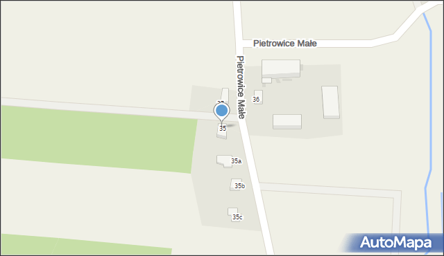 Pietrowice Małe, Pietrowice Małe, 35, mapa Pietrowice Małe