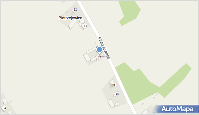 Pietrzejowice, Pietrzejowice, 14, mapa Pietrzejowice