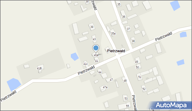 Pietrzwałd, Pietrzwałd, 41a, mapa Pietrzwałd