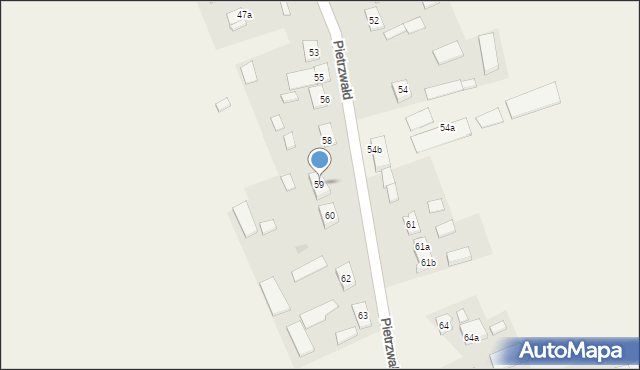 Pietrzwałd, Pietrzwałd, 59, mapa Pietrzwałd