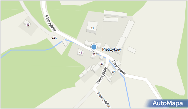 Pietrzyków, Pietrzyków, 42, mapa Pietrzyków