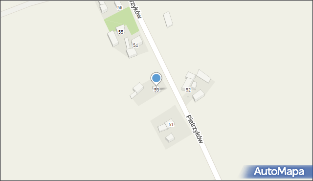 Pietrzyków, Pietrzyków, 53, mapa Pietrzyków
