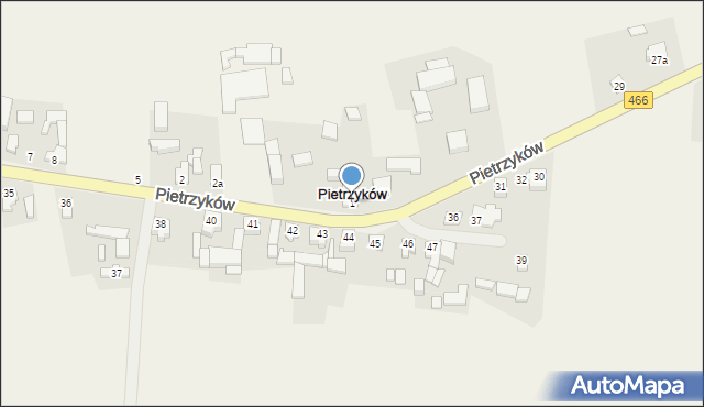 Pietrzyków, Pietrzyków, 1, mapa Pietrzyków