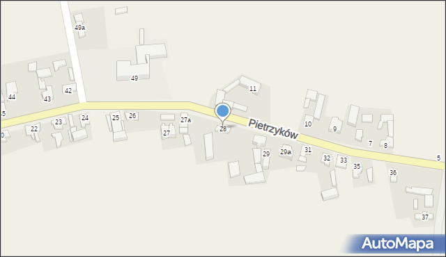 Pietrzyków, Pietrzyków, 28, mapa Pietrzyków