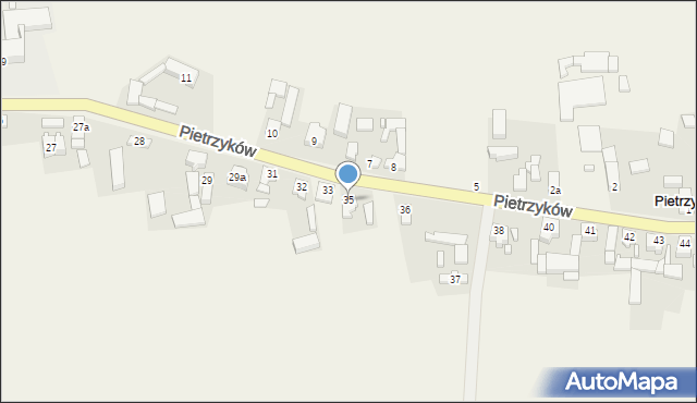 Pietrzyków, Pietrzyków, 35, mapa Pietrzyków