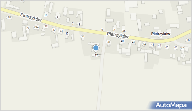 Pietrzyków, Pietrzyków, 37, mapa Pietrzyków