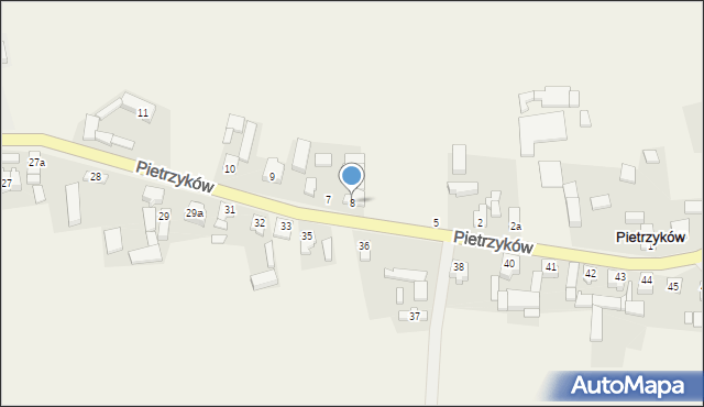 Pietrzyków, Pietrzyków, 8, mapa Pietrzyków