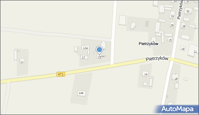 Pietrzyków, Pietrzyków, 13, mapa Pietrzyków