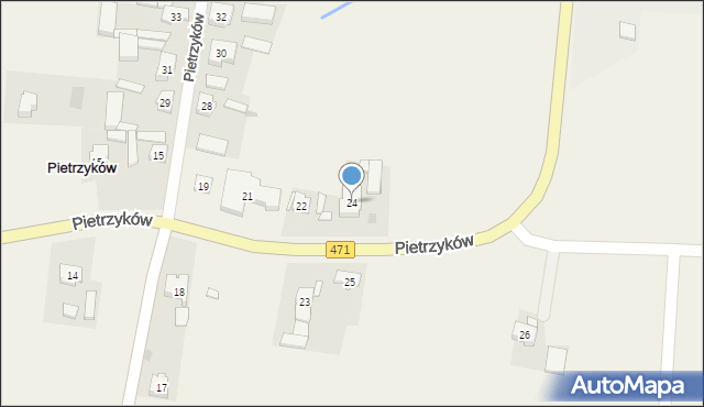 Pietrzyków, Pietrzyków, 24, mapa Pietrzyków