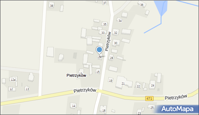 Pietrzyków, Pietrzyków, 29, mapa Pietrzyków
