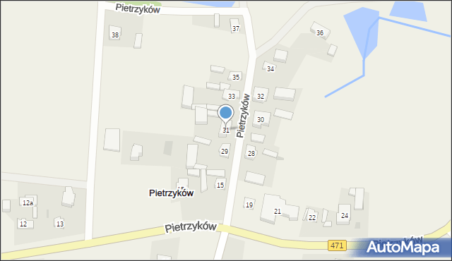 Pietrzyków, Pietrzyków, 31, mapa Pietrzyków