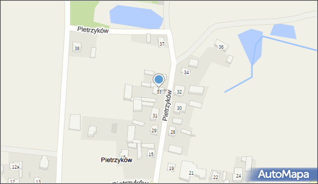 Pietrzyków, Pietrzyków, 33, mapa Pietrzyków