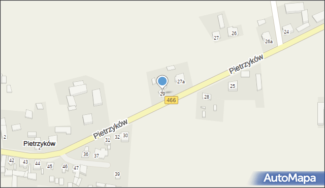 Pietrzyków-Kolonia, Pietrzyków-Kolonia, 29, mapa Pietrzyków-Kolonia