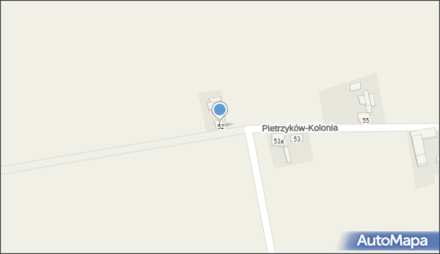 Pietrzyków-Kolonia, Pietrzyków-Kolonia, 52, mapa Pietrzyków-Kolonia