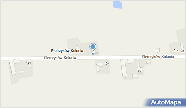 Pietrzyków-Kolonia, Pietrzyków-Kolonia, 58, mapa Pietrzyków-Kolonia