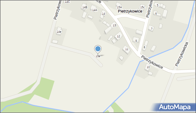 Pietrzykowice, Pietrzykowice, 13a, mapa Pietrzykowice