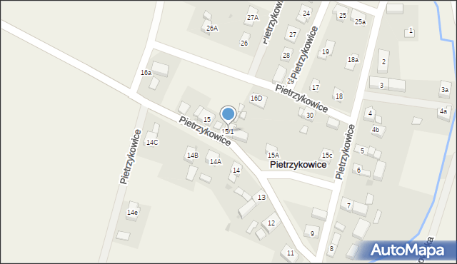 Pietrzykowice, Pietrzykowice, 15/1, mapa Pietrzykowice