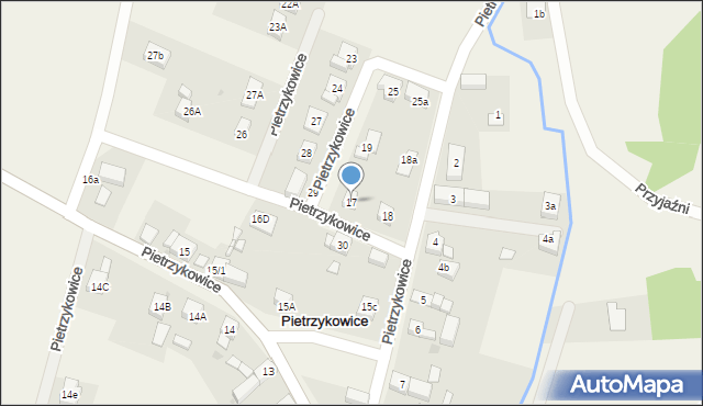 Pietrzykowice, Pietrzykowice, 17, mapa Pietrzykowice
