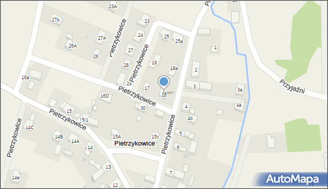 Pietrzykowice, Pietrzykowice, 18, mapa Pietrzykowice