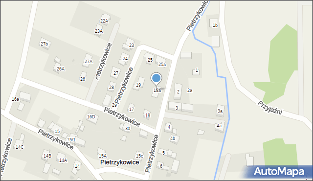 Pietrzykowice, Pietrzykowice, 18a, mapa Pietrzykowice