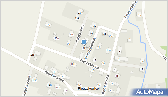 Pietrzykowice, Pietrzykowice, 28, mapa Pietrzykowice