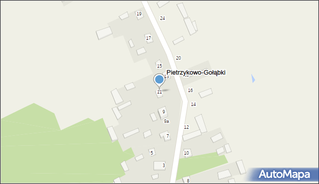 Pietrzykowo-Gołąbki, Pietrzykowo-Gołąbki, 11, mapa Pietrzykowo-Gołąbki