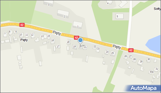 Pięty, Pięty, 20, mapa Pięty