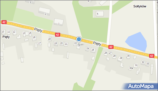 Pięty, Pięty, 23, mapa Pięty