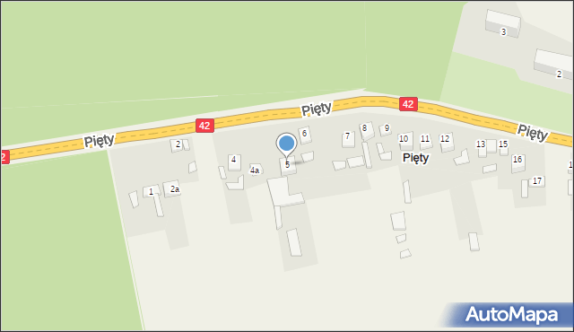 Pięty, Pięty, 5, mapa Pięty