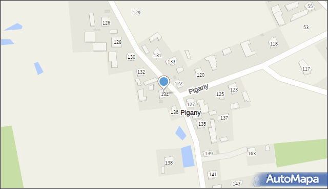 Pigany, Pigany, 134, mapa Pigany