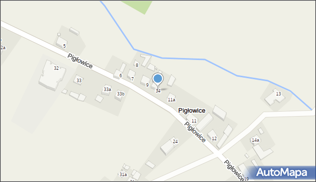 Pigłowice, Pigłowice, 34, mapa Pigłowice