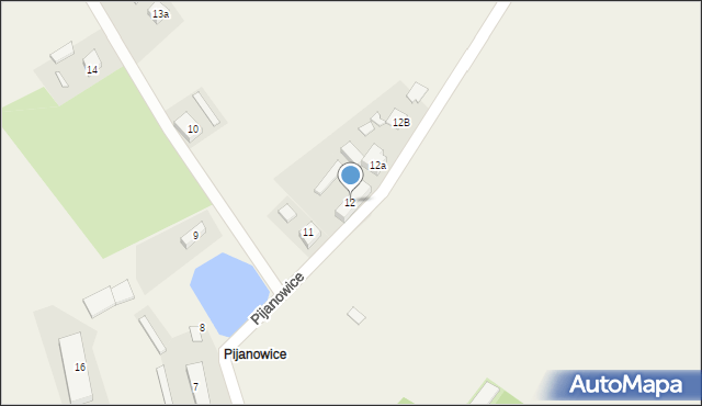 Pijanowice, Pijanowice, 12, mapa Pijanowice