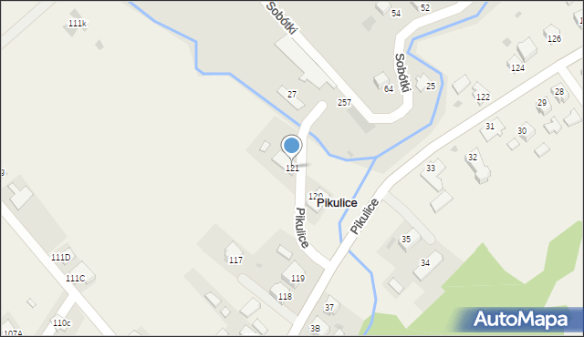 Pikulice, Pikulice, 121, mapa Pikulice