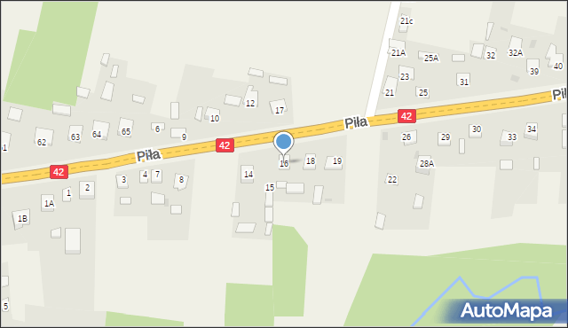 Piła, Piła, 16, mapa Piły