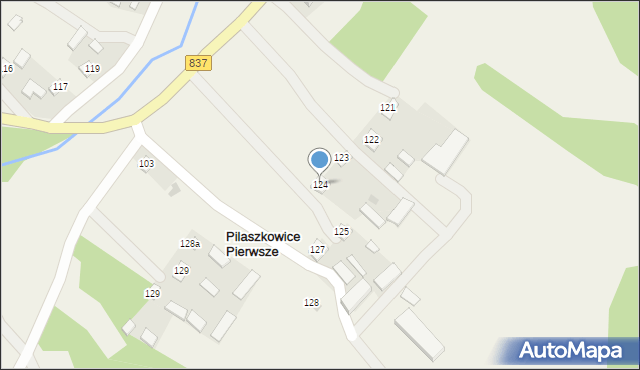 Pilaszkowice Pierwsze, Pilaszkowice Pierwsze, 124, mapa Pilaszkowice Pierwsze