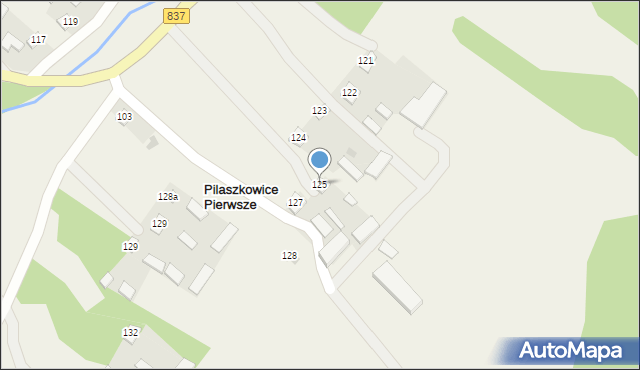 Pilaszkowice Pierwsze, Pilaszkowice Pierwsze, 125, mapa Pilaszkowice Pierwsze