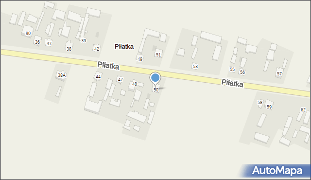 Piłatka, Piłatka, 50, mapa Piłatka