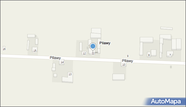 Pilawy, Pilawy, 11, mapa Pilawy