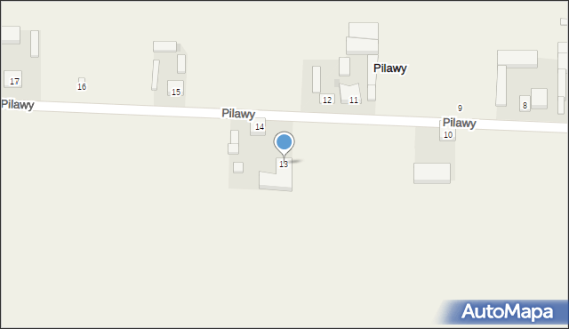 Pilawy, Pilawy, 13, mapa Pilawy