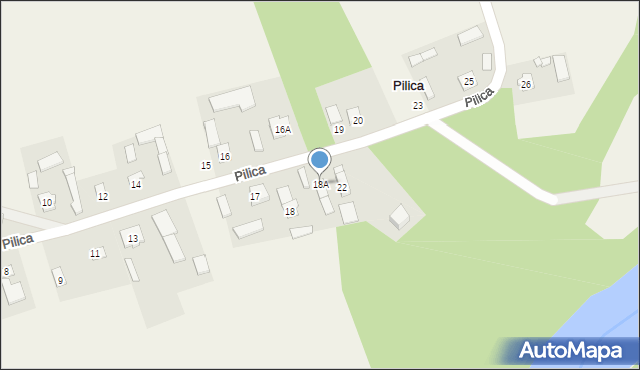 Pilica, Pilica, 18A, mapa Pilica