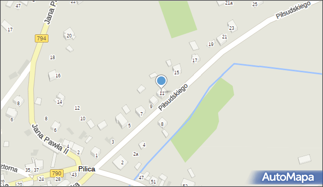 Pilica, Piłsudskiego Józefa, marsz., 11, mapa Pilica