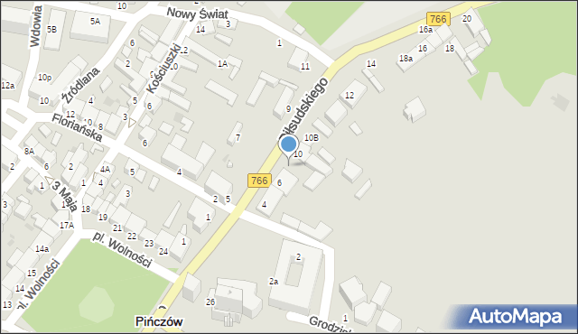 Pińczów, Piłsudskiego Józefa, marsz., 8, mapa Pińczów