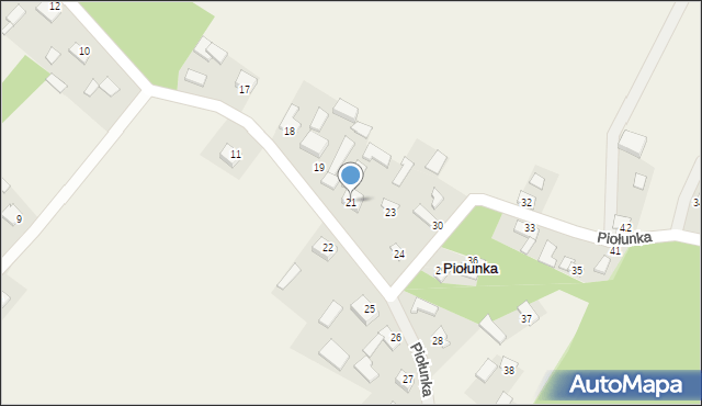 Piołunka, Piołunka, 21, mapa Piołunka