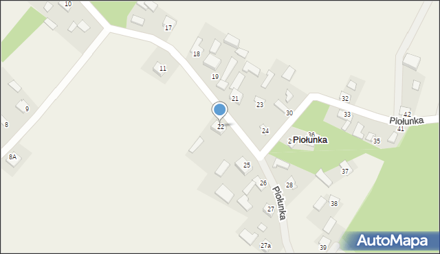 Piołunka, Piołunka, 22, mapa Piołunka