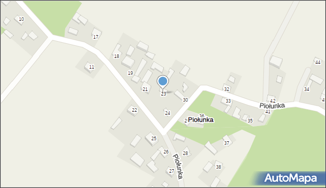 Piołunka, Piołunka, 23, mapa Piołunka