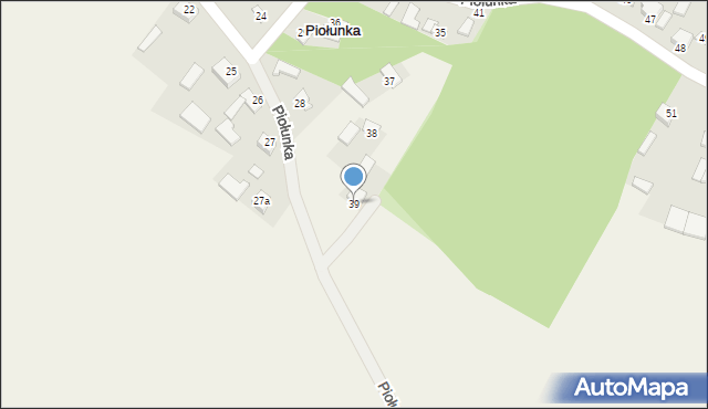 Piołunka, Piołunka, 39, mapa Piołunka