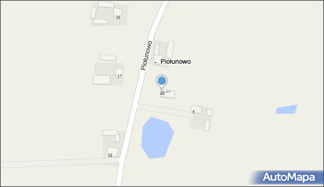 Piołunowo, Piołunowo, 48, mapa Piołunowo