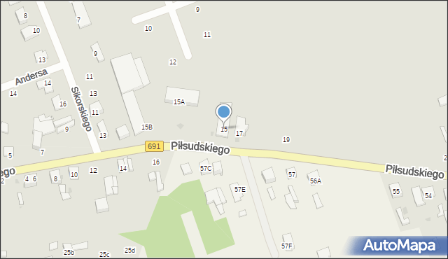 Pionki, Piłsudskiego Józefa, marsz., 15, mapa Pionki