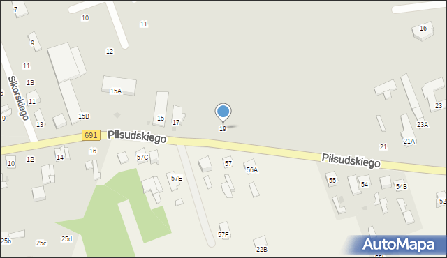 Pionki, Piłsudskiego Józefa, marsz., 19, mapa Pionki